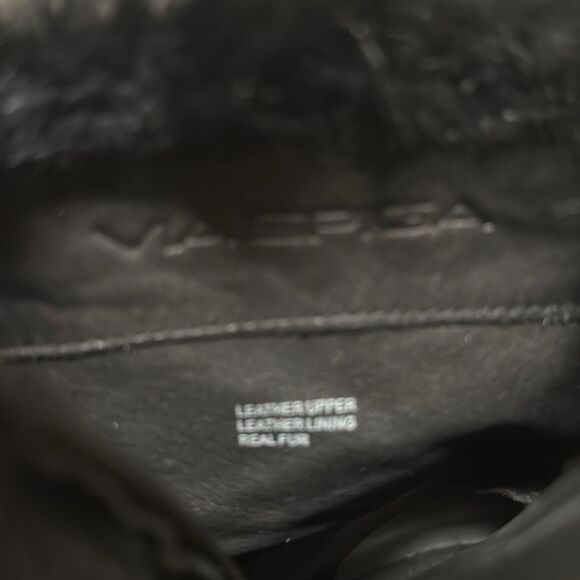 Via Spiga Eshy Black Leather Ankle Boots with Fur Cuff Platform, Stiletto Heel. - Picture 6 of 8